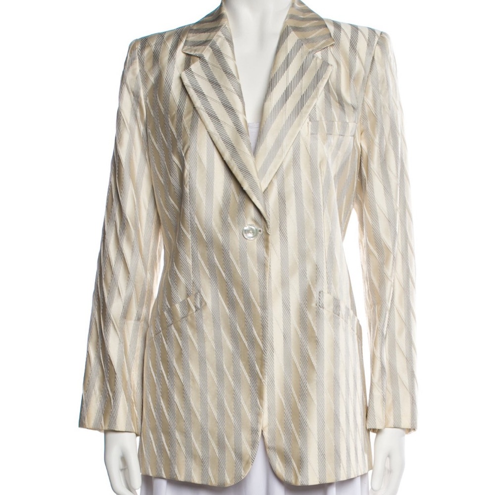 Armani Collezioni 2000s Striped Blazer